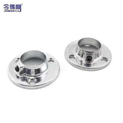 Bulk Furniture 19mm/22mm/25mm diameter Chrome Wardrobe Rail Fitting Aluminium Stainless Steel Flange