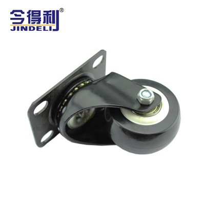 Wholesale Furniture Caster PU Material Black Swivel Plate Sliding Caster Wheel With Brake