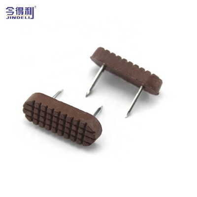 36*5mm China Wooden Furniture Accessories Plastic Brown Chair Feet Glide Nail Feet With Screw