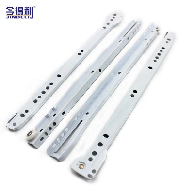 China White Color Drawer Slide Undermount Office Desk Keyboard Rail Nylon Wheel Drawer Slide